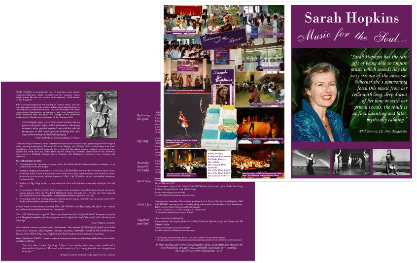 Client: Sarah Hopkins | Designs: promotional brochure